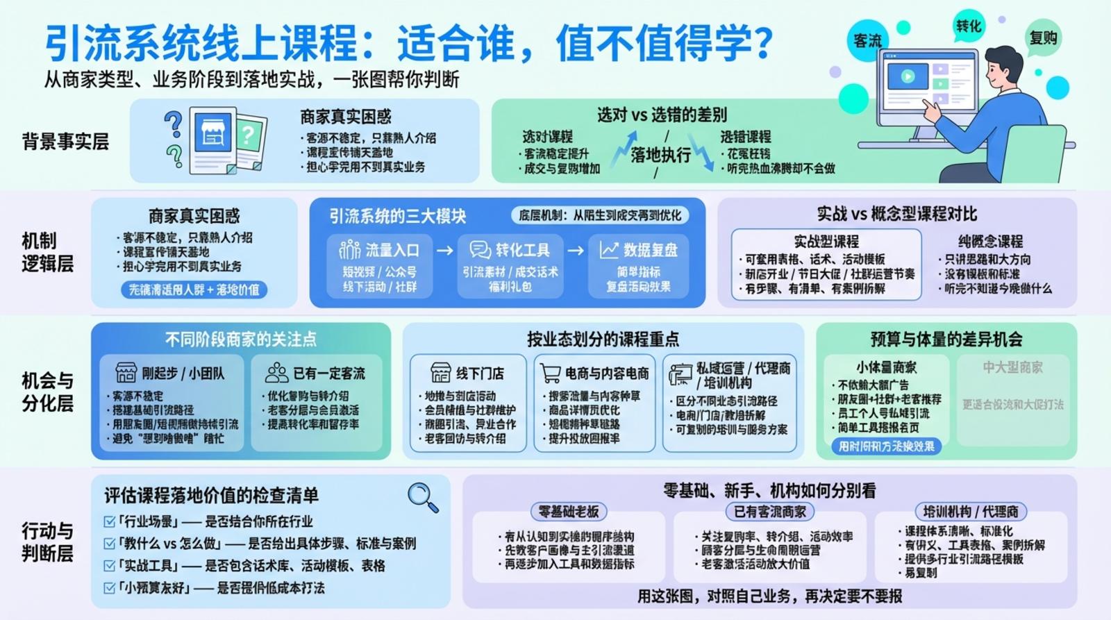 哪些类型的商家更适合学引流系统线上课程?