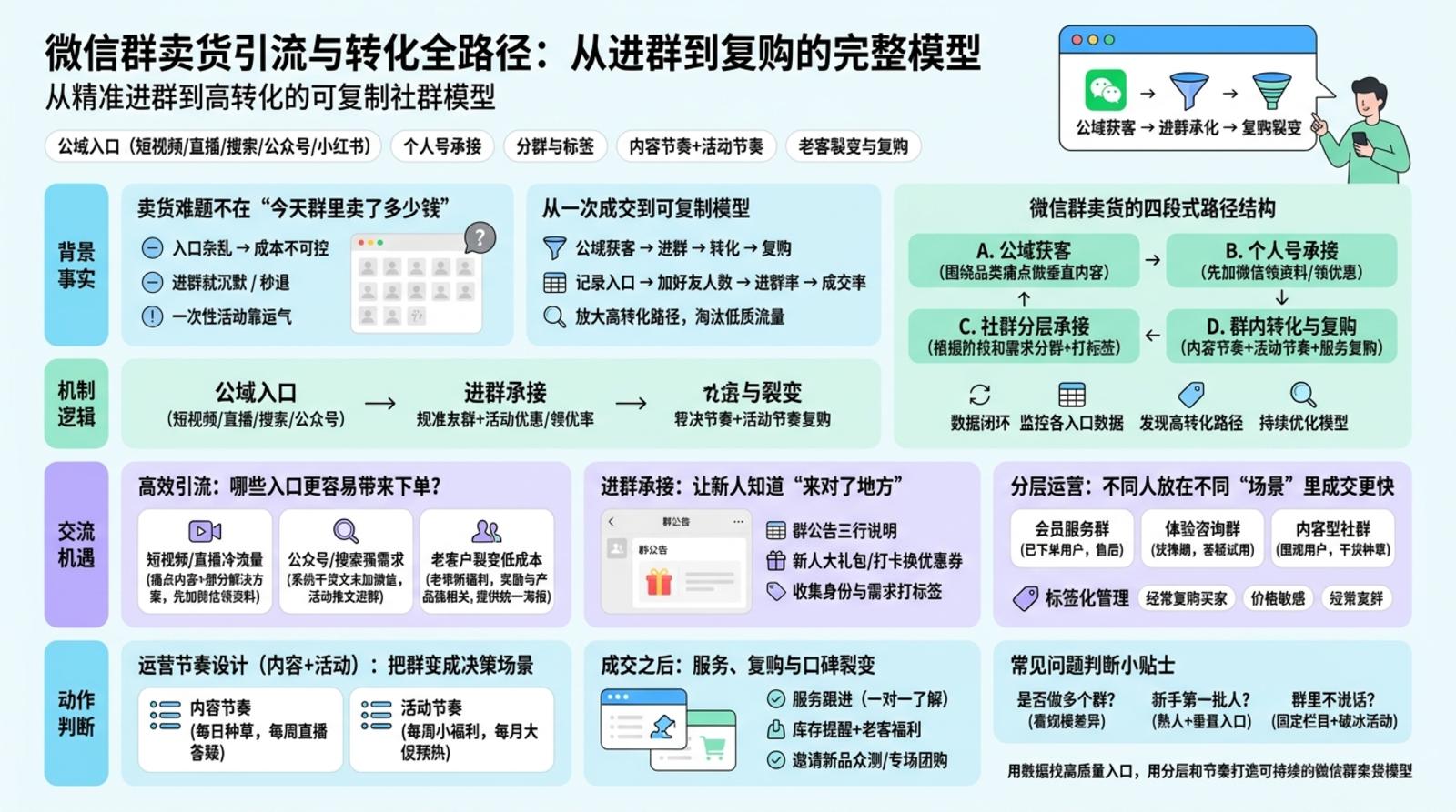 一、微信群卖货的整体路径怎么搭?